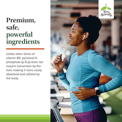 Terry Naturally BioActive Vitamin B - Aid Heart Health with Bioactive B Vitamins - Supplement with Folate & Calcium - B Complex Vitamin to Aid Nervous System Function - 60 Capsules