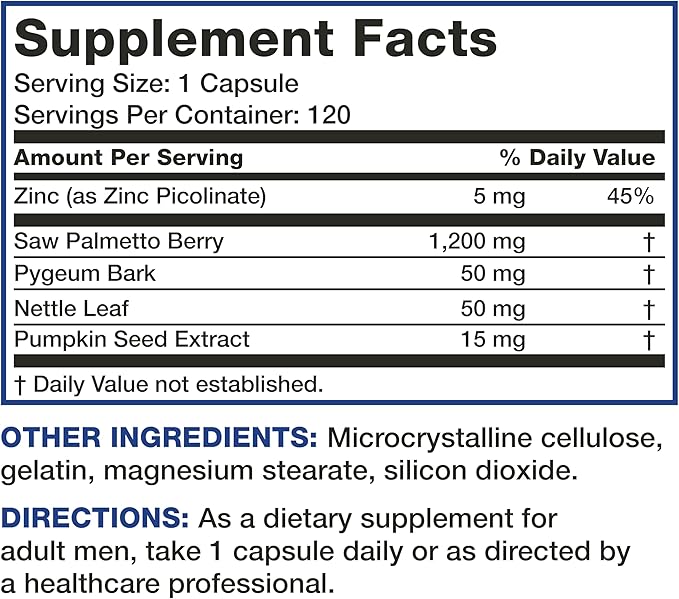 Bronson Prostate Health Support Supplement 120 Capsules