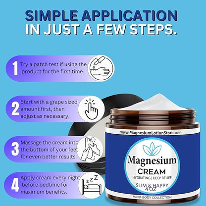 Magnesium Cream with Slim and Happy Scent – Hydrating & Cheerful Aroma, 4oz USA Made