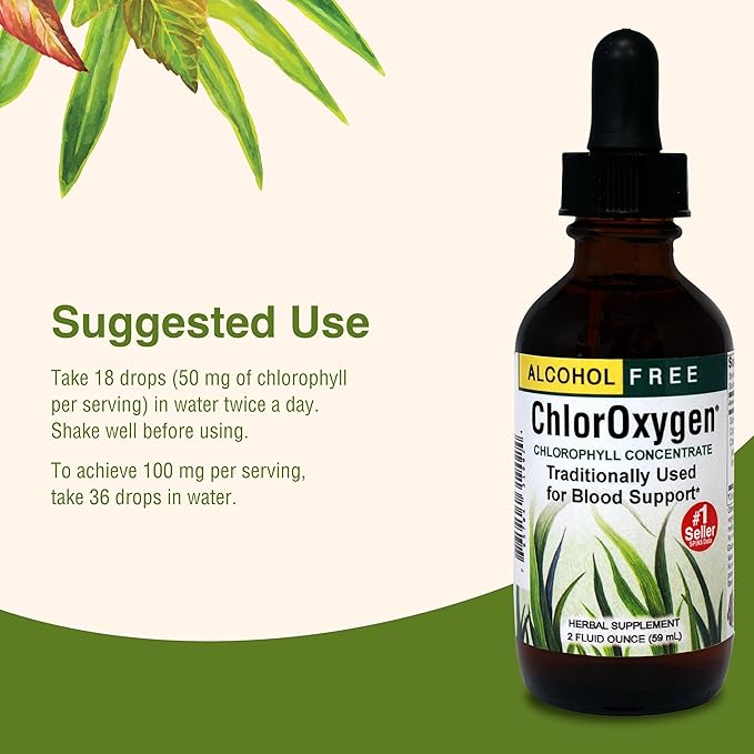 Herbs Etc. ChlorOxygen Chlorophyll Concentrate - Highly-Concentrated Energy Support - Aids Healthy Blood Circulation - Natural Vitality Support - Alcohol-Free - 2 fl oz (About 132 Servings)