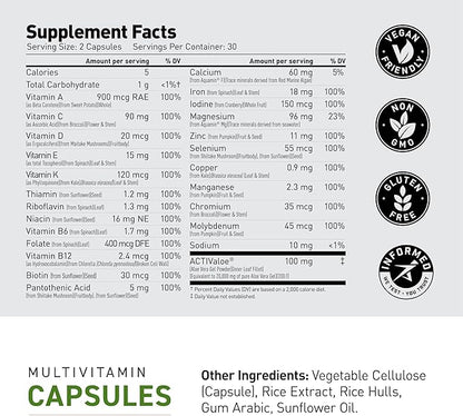 Kaged Multivitamin with Whole Foods Organic Fruits & Veggies Plant Based Vegan Multivitamin for Women and Men Vitamin C, D, E, B12 60 Servings