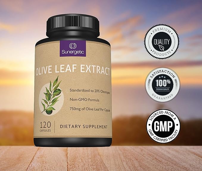 Premium Olive Leaf Extract Capsules – Standardized to 20% Oleuropein – Super Strength Olive Leaf Exact Supplement Supports Immune System & Cardiovascular Health – 750mg Per Capsule – 120 Capsules