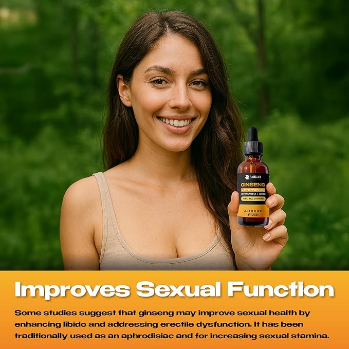 FabLab Ginseng L-Tryptophan Liquid Extract, Ashwagandha, Ginkgo, Red Korean Panax – Cognitive Support, Stress Relief, Energy Booster, 4 fl oz