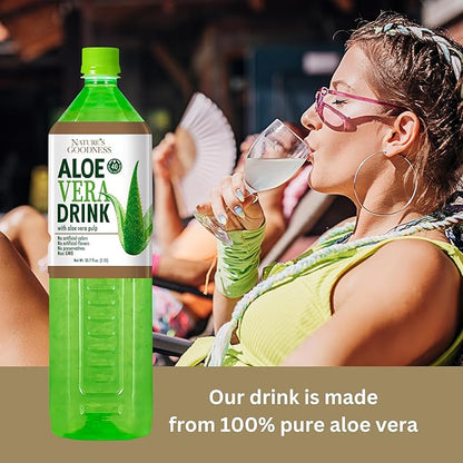 Nature's Goodness Aloe Vera Drink with Pulp - 50.7 Fl Oz (1.5 L) - Refreshing Beverage with Real Aloe Vera Juice