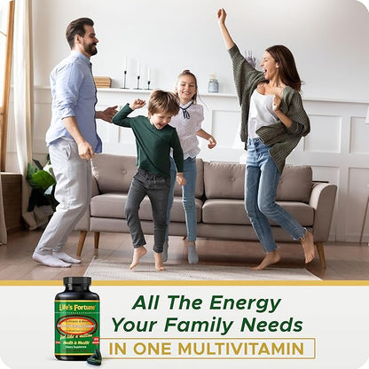 Life's Fortune Multivitamin & Mineral, All Natural Energy Source for Men & Women Supplying Whole Food Concentrates, Antioxidants, Amino Acids, Enzymes, Trace Minerals & More, 180 Count (Pack of 1)