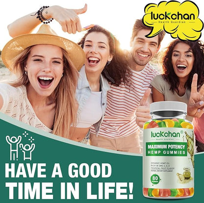 Hemp Gummies for Sleep, Pain, Aanxiety and Stress - High Potency 100% Natural Hemp Oil Infused Gummies - Hemp Gummy Supplement for Adults (2 Packs)