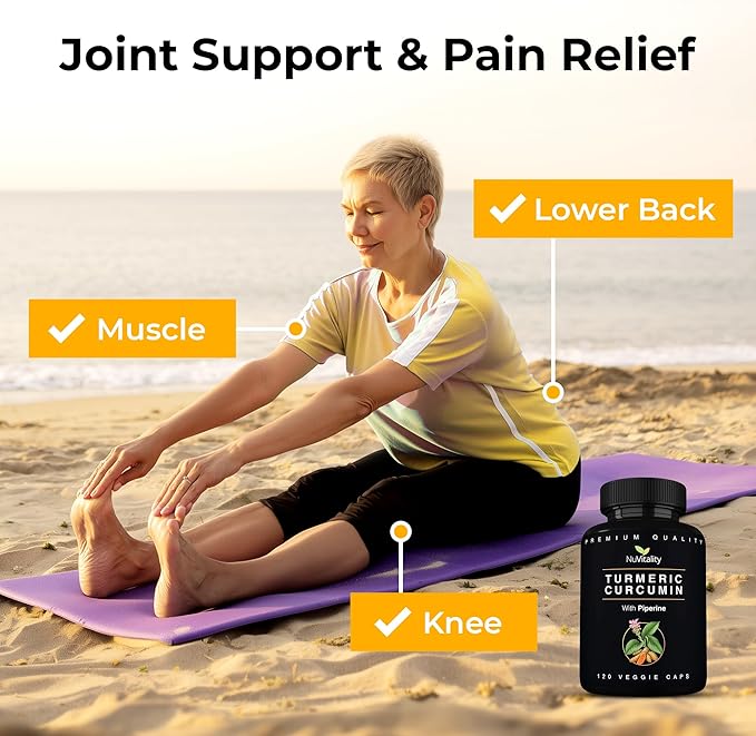 Turmeric Curcumin with Black Pepper Extract (Piperine) - 120 Veggie Tumeric Capsules - Premium 95% Standardized Curcuminoids - High Absorption & Potency - Joint Support Supplement