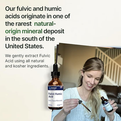 Fulvic Humic Acid Ionic Trace Minerals with Electrolytes Liquid Supplement. Plant Derived Mineral Drops, 75+ Trace Minerals for Energy Boost and Hydration. Up to 8 Months Supply. 2oz.