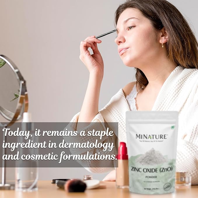 Mi Nature Zinc Oxide Powder 227g (8 oz) Zinc Monoxide| for Cosmetic Applications |for DIY Skincare and Hair Formulations| Non-Nano Cosmetic Grade Mineral Powder