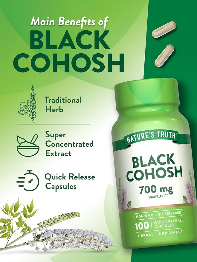 Nature's Truth Black Cohosh | 100 Capsules | Root Extract | Non-GMO & Gluten Free Supplement