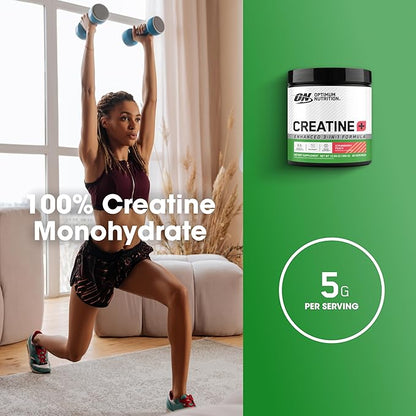 Optimum Nutrition Creatine Monohydrate Plus Powder, Strawberry Peach Flavored Creatine Performance Blend, with Electrolytes for Hydration, Added Vitamins, 40 Servings, 360 Grams (Packaging May Vary)