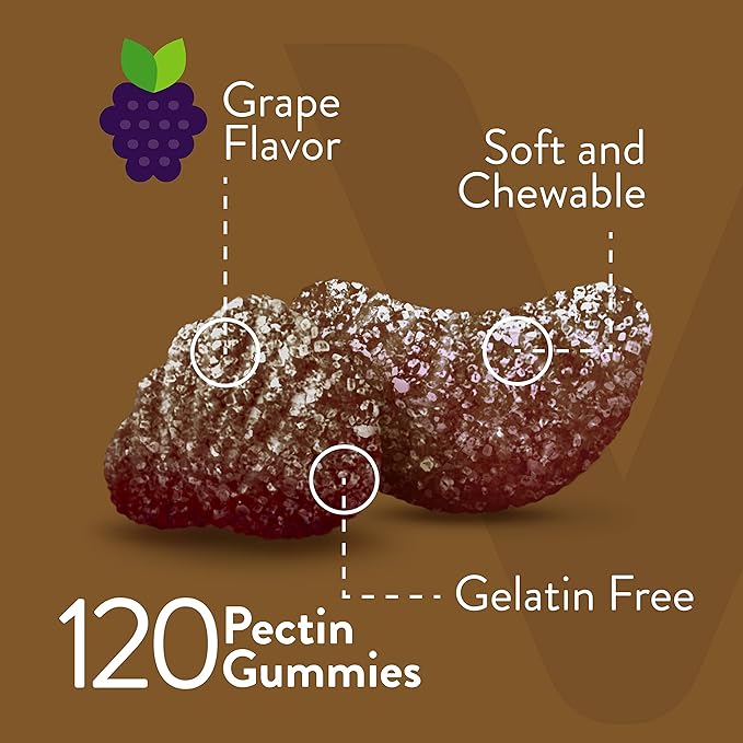 Iron Gummies 20mg + Vitamin C 26mg for Iron Deficiency and Anemia, Supports Energy, Blood Cell Formulation, Blood Builder, Vegan Supplements, Gluten Gelatin and GMO Free, Chewable Grape Gummy Chews