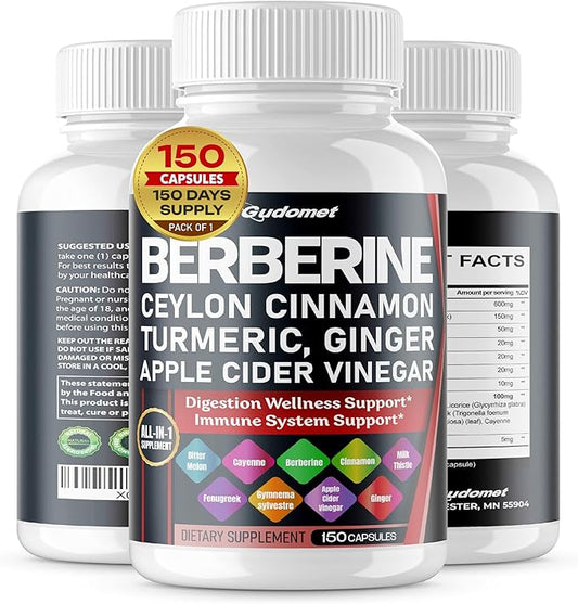 Berberine Ceylon Cinnamon - All-in-1 Supplement with Bitter Melon AVG Gymnema sylvestre Turmeric Milk Thistle Licorice Holy Basil Fenugreek Banaba