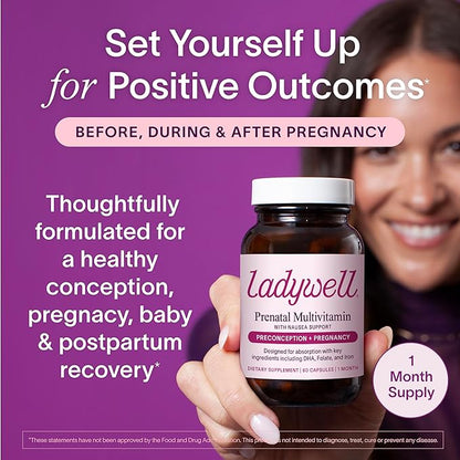 Prenatal Multivitamin | Conception, Pregnancy & Postpartum | Key Ingredients Including DHA, Folate & Iron | Expertly-Formulated & Tested | Designed for Absorption with Nausea Support, 60 Ct