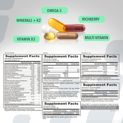 NF Sports WodPak Complete Daily Multivitamin Vitamin Pack for Men and Women, Soft-Gel Berry-Flavored Multivitamins with Vitamin D, Vitamin D3, Zinc, Omega 3, 30 Servings (Pack of 1)