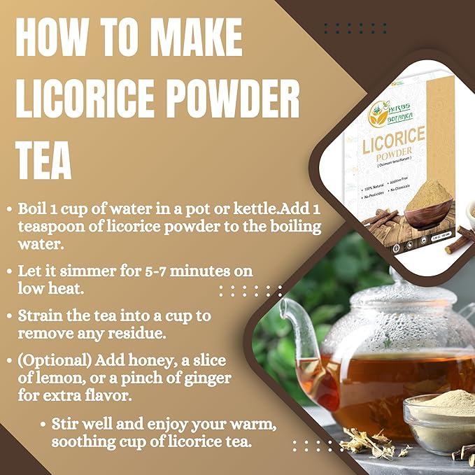 Licorice Powder 100% Pure & Natural Licorice Root Powder for Herbal Tea, Skin Care, & DIY Beauty Natural Licorice Root Supplement 5.3 oz Resealable Pack