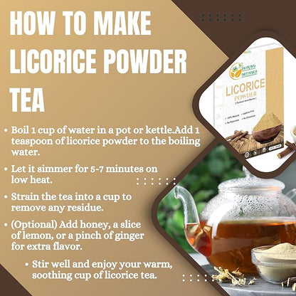 Licorice Powder 100% Pure & Natural Licorice Root Powder for Herbal Tea, Skin Care, & DIY Beauty Natural Licorice Root Supplement 5.3 oz Resealable Pack