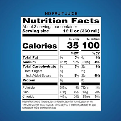 Amazon Basic Care Electrolyte Solution, Mixed Fruit, Designed to Prevent Dehydration, Replaces Electrolytes, Fluid and Zinc, 33.8 fl oz (Pack of 4)
