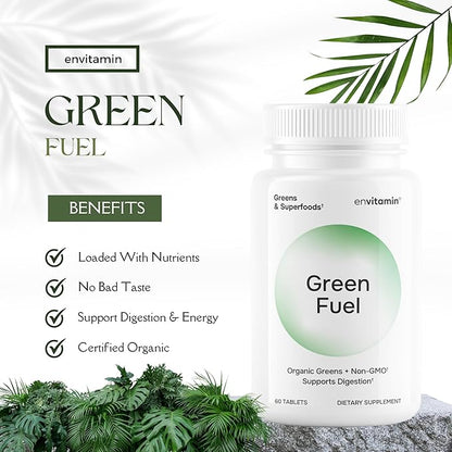 Green Fuel Organic Greens Tablets - Organic Greens, Fruit and Vegetable Blend