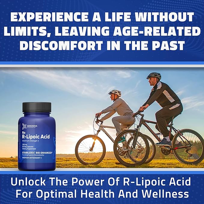 Bio-Enhanced R-Lipoic Acid, 300 mg Capsules - 6 Month Supply - Stabilized R Alpha Lipoic Acid with Enhanced Absorption - R Lipoic Acid Supplement - 180 Count