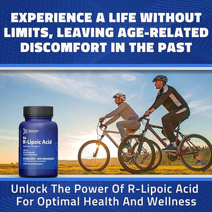 Bio-Enhanced R-Lipoic Acid, 300 mg Capsules - 6 Month Supply - Stabilized R Alpha Lipoic Acid with Enhanced Absorption - R Lipoic Acid Supplement - 180 Count