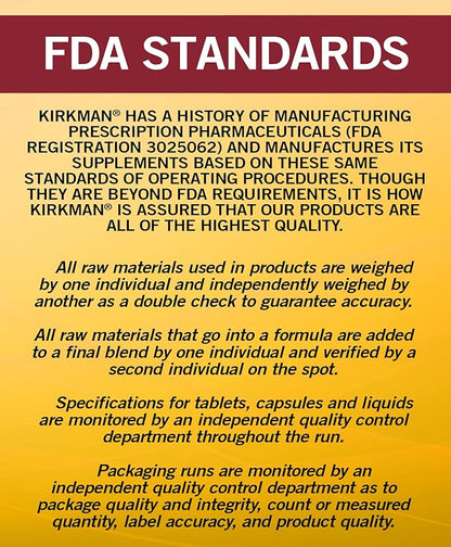 Kirkman - Advanced Adult Multivitamin & Mineral with 5-MTHF - 180 Capsules - Potent Broad Spectrum Vitamin/Mineral Supplement - Supports Cell Turnover - Hypoallergenic