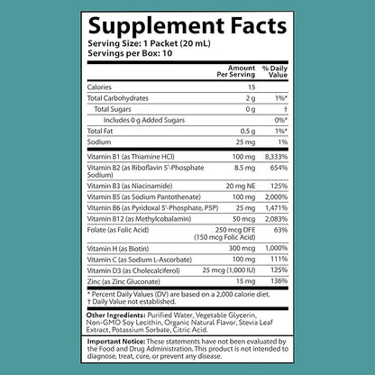 Aurora Nutrascience Mega-Liposomal B-Complex + Vitamin C, Supports Energy, Immune & Nervous System Health, Gluten Free, Non-GMO, Sugar-Free, Orange Flavor, 10 Single Serve Packets