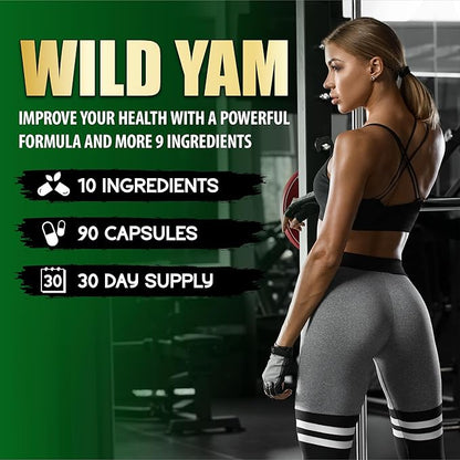 BMVINVOL Wild Yam Supplement | Red Clover, Black Cohosh, Evening Primrose, Berberine, Myo-Inositol - Hormone Balance for Women [ 90 Capsules]
