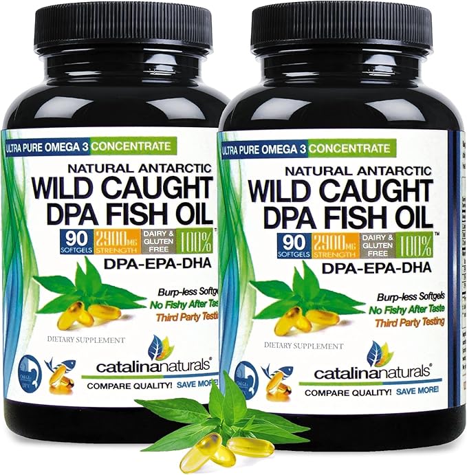 Wild Caught Omega-3 DPA Fish Oil - 2900 mg with DPA, EPA & DHA - 90 SoftGels – Triple Strength Burp-Free (2)