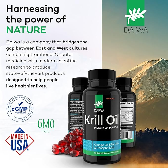 Daiwa Peak Immune 4 - Natural Immune System Booster + Plasmanex 1 – Blood Circulation Supplement + Krill Oil – Omega 3 Krill Oil Capsules