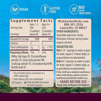 WishGarden Herbs Attention Ally - Plant-Based Herbal Focus, Attention, Calm & Concentration Supplement with Gotu Kola Nettle & Passionflower, Supports Optimal Neural Messaging & Brain Nourishment, 2oz