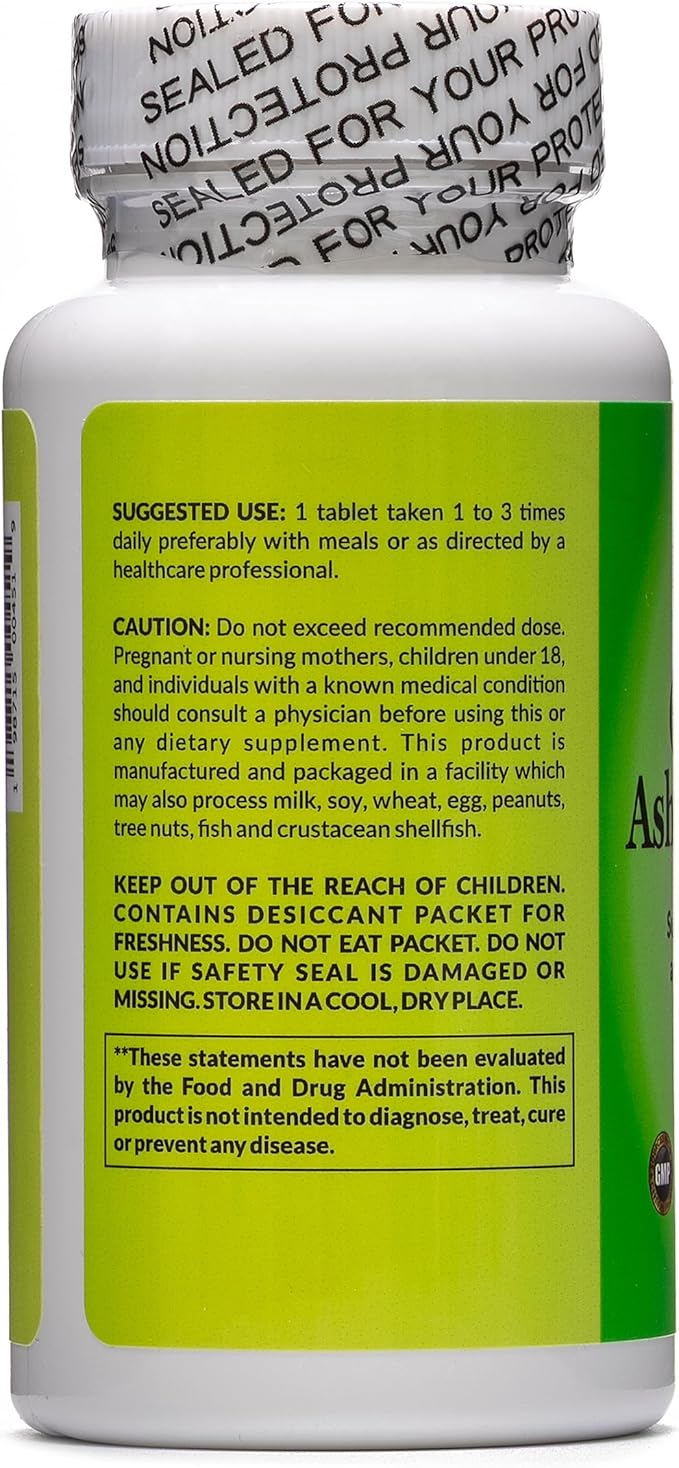 Organic Ashwagandha, 675 Mg, 60 Tablets, Stress Relief, Positive Mood, Improved Concentration and Focus, Relaxation