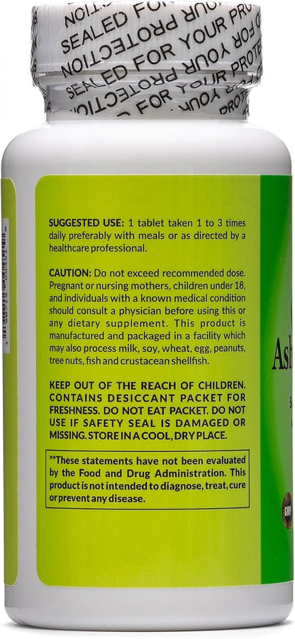 Organic Ashwagandha, 675 Mg, 60 Tablets, Stress Relief, Positive Mood, Improved Concentration and Focus, Relaxation