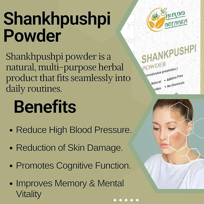 Shankhpushpi Powder Convolvulus Pluricaulis 100% Natural | Supports Digestion, Immunity, & Cognitive Function 5.3 oz