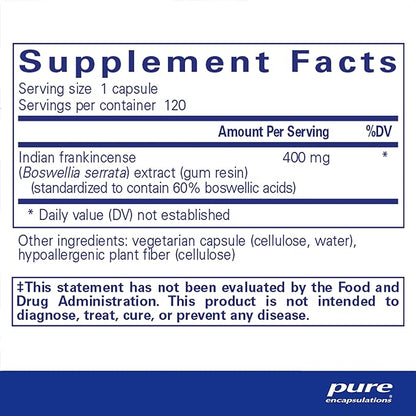 Pure Encapsulations Boswellia Supplement - for Joint Health, GI & Connective Tissue - Supports Healthy Joints & Digestive Health* - Non-GMO & Vegan - 120 Capsules