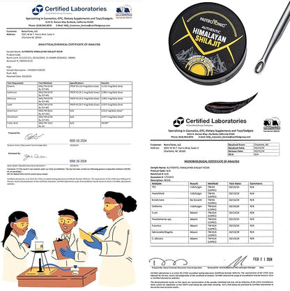 NutroTonic® Authentic Himalayan SHILAJIT® | 60 Days Sun Dried Organic Most Potent Premium Resin | Lab Tested for Safety | Natural Source of Fulvic Acid +86% & Humic Acid +10%