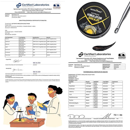 NutroTonic® Authentic Himalayan SHILAJIT® for Men & Women | Wild Crafted +17000 FT | 40X Nanofiltered & Sun Dried | Brain, Heart, Cellular Health | 3rd Paty Lab Tested | Fulvic & Humic Acid | 5G Resin