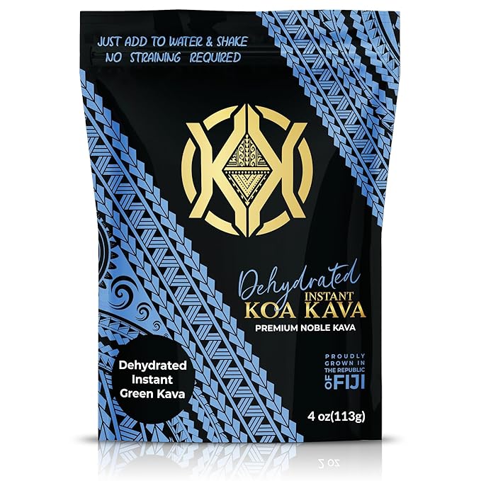 Koa Kava Dehydrated Instant Kava - 100% Dehydrated Instant Green Fijian Kava Root Powder, 4 oz (113g)