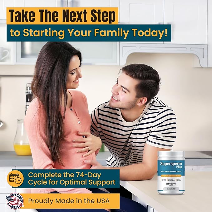 Male Fertility Supplement with L-Carnitine and L-Arginine, Preconception Fertility Formula for Optimal Count & Healthy Volume Production,1 Month Supply (60 doses) in Powder.