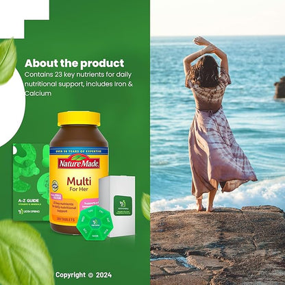 Multi for Her Women's Multivitamin Tablets, 300 Count (2Pack) for Daily Nutritional Support with Better Ligth&Spring Guide