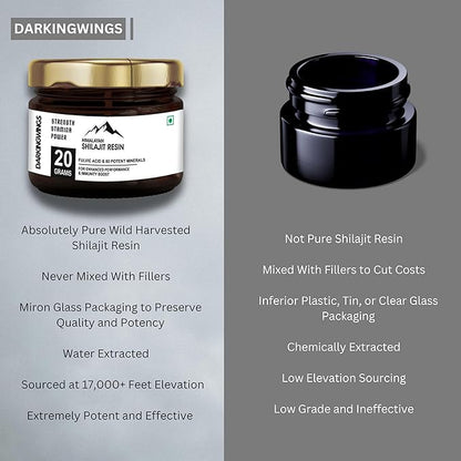 Pure Himalayan Shilajit Resin High Potency for Men & Women, Pure Natural Shilajit, 500 mg Per Serving, Naturally Occuring Trace Minerals & Fulvic Acid for Energy, Metabolism & Immune Support