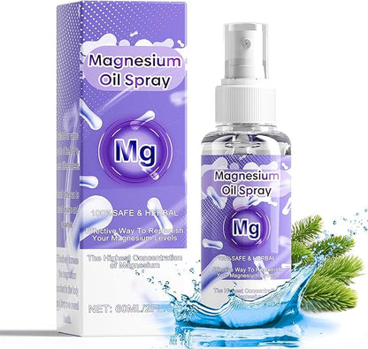 Magnesium Oil Spray, 100% Organic Magnesium Spray, Natural Ingredient & Fast Absorbent, Natural Magnesium Chloride Oil for Feet & Body, Nourish Skin, Promote Sleep