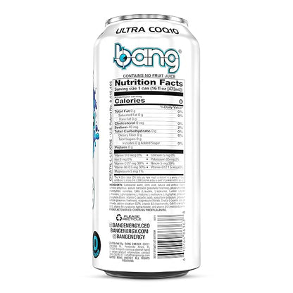 Bang Energy Blue Razz, Sugar-Free Energy Drink, 16-Ounce (Pack of 12)