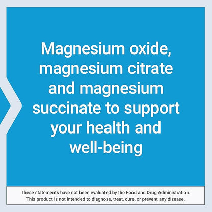Life Extension Magnesium Caps, 500 mg, Magnesium Oxide, Citrate, Succinate, Heart Health, Healthy Bones, Metabolism Support, 100 Vegetarian Capsules (Pack of 2)