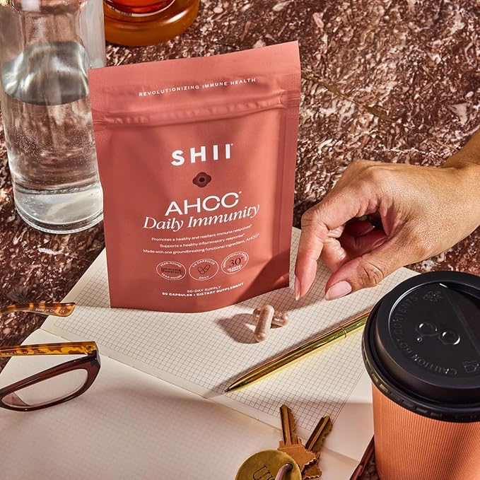 SHII AHCC Daily Immunity, 10-Days Supply – Vegan, Gluten Free Immune Support Supplement with AHCC, Immune System Support from Functional Shiitake Mushrooms, Promotes Immune Response & Cellular Health