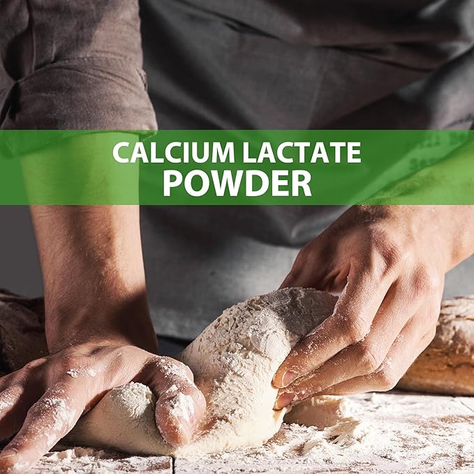 Calcium Lactate Powder, 6oz Pure Calcium Lactate Food-Grade, Helps Neutralize Food Acidity, Non-GMO Food Stabilizer and Bulking Agent for Dairy Products, Breads, Pastries, Ice Cream, Jellies
