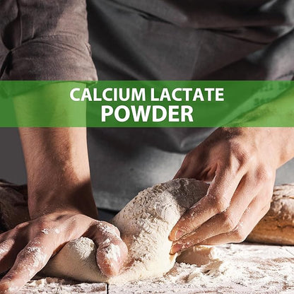 Calcium Lactate Powder, 6oz Pure Calcium Lactate Food-Grade, Helps Neutralize Food Acidity, Non-GMO Food Stabilizer and Bulking Agent for Dairy Products, Breads, Pastries, Ice Cream, Jellies