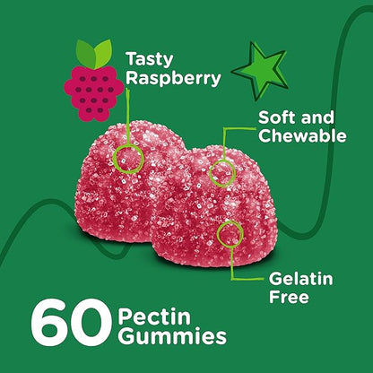 Kids Magnesium Citrate Gummies - Supports Sleep Aid, Calm Gummies, Muscle Relaxer, Optimal Relaxation - Vegetarian, Gelatin Free, Gluten Free, GMO Free - Tasty Chewable Raspberry Flavored Gummy