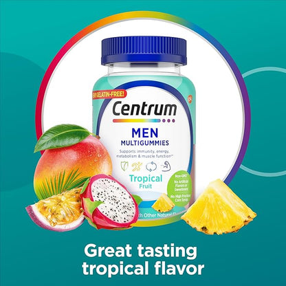 Centrum Men's Multivitamin Gummies, Immune, Energy, Healthy Appearance Support, 100 Count, 50 Day Supply