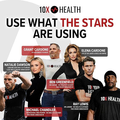 10X Health Probiotics - Immune Support Supplement & Probiotics for Digestive Health w/Lactobacillus Acidophilus, Rhamnosus & Bifidobacterium Longum, Dietary Supplements w/Essential Enzymes (60 Caps)